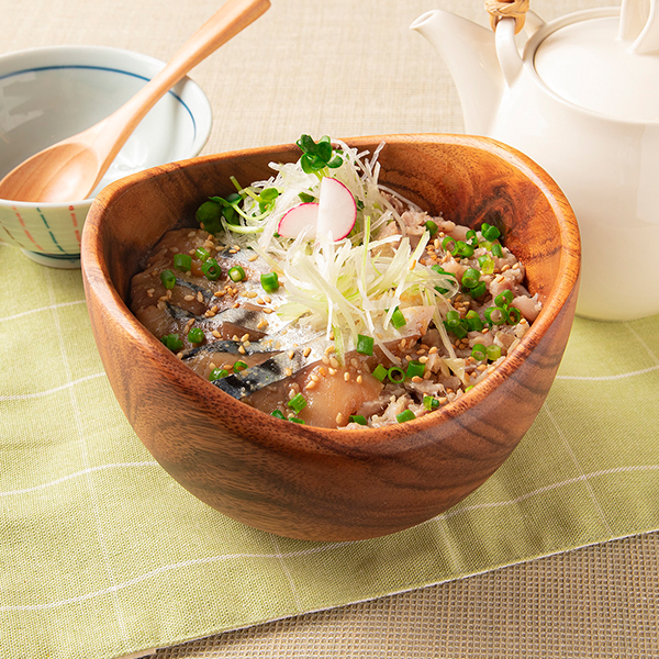 みょうが香るごま鯖とあじのたたきごはん