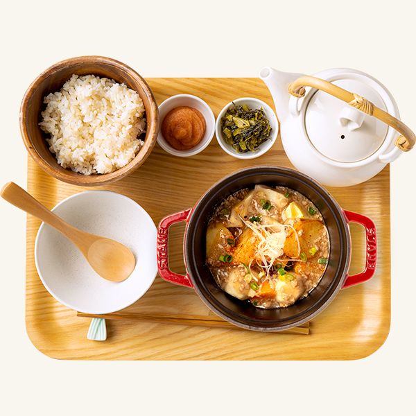 温野菜の豚旨そぼろあんかけ膳