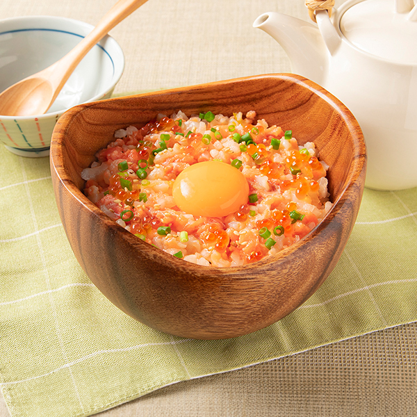 柚子香る帆立とサーモンたたきごはん